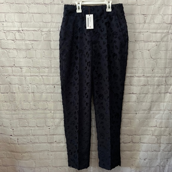 NWT Calvin Luo Tapered Leg Animal Print Dress Pants Casual Work Office Designer - Picture 1 of 10